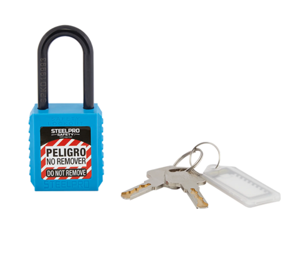 CANDADO DE SEGURIDAD DIELECTRICO GRILLETE CORTO COLOR AZUL M/STELLPRO