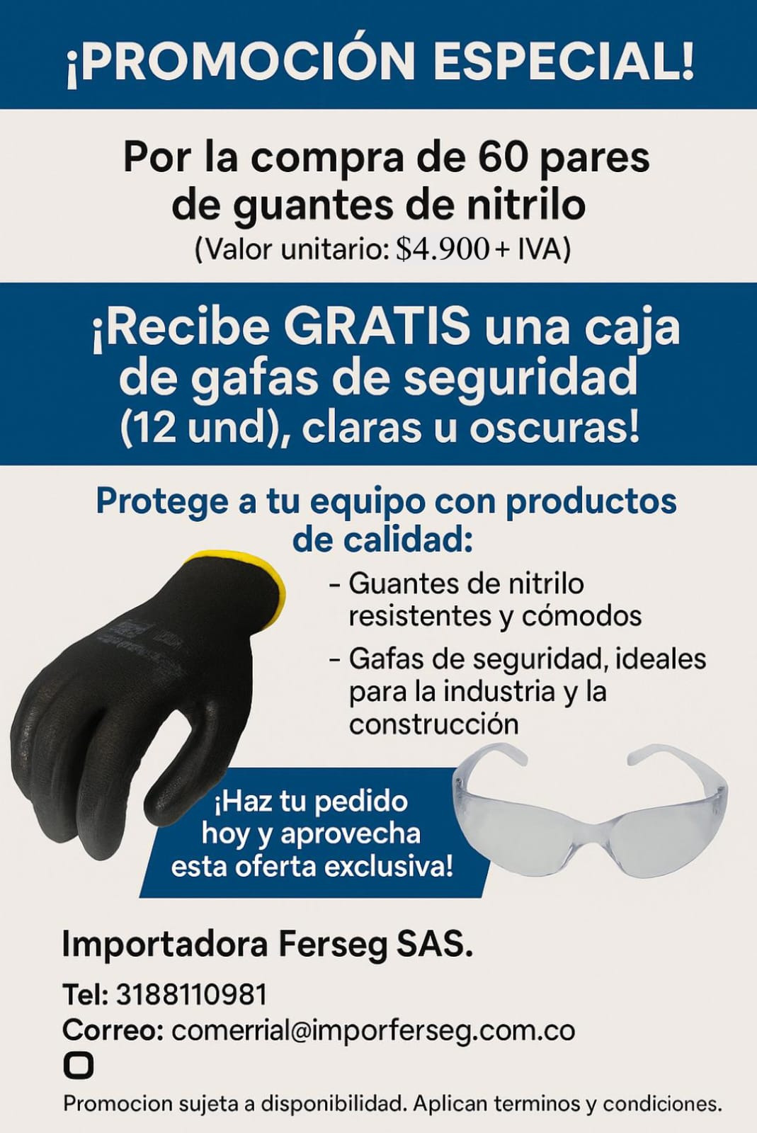 Guantes de nitro+gafas